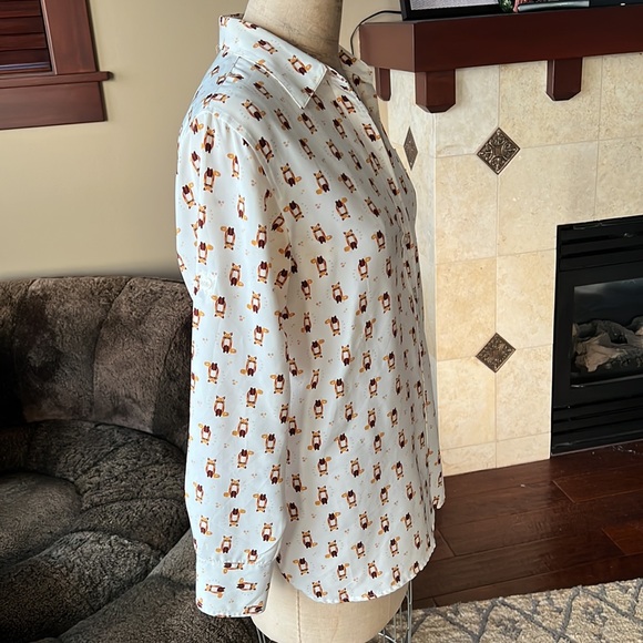Ellen Tracy Fox motif shirt M - Picture 4 of 11